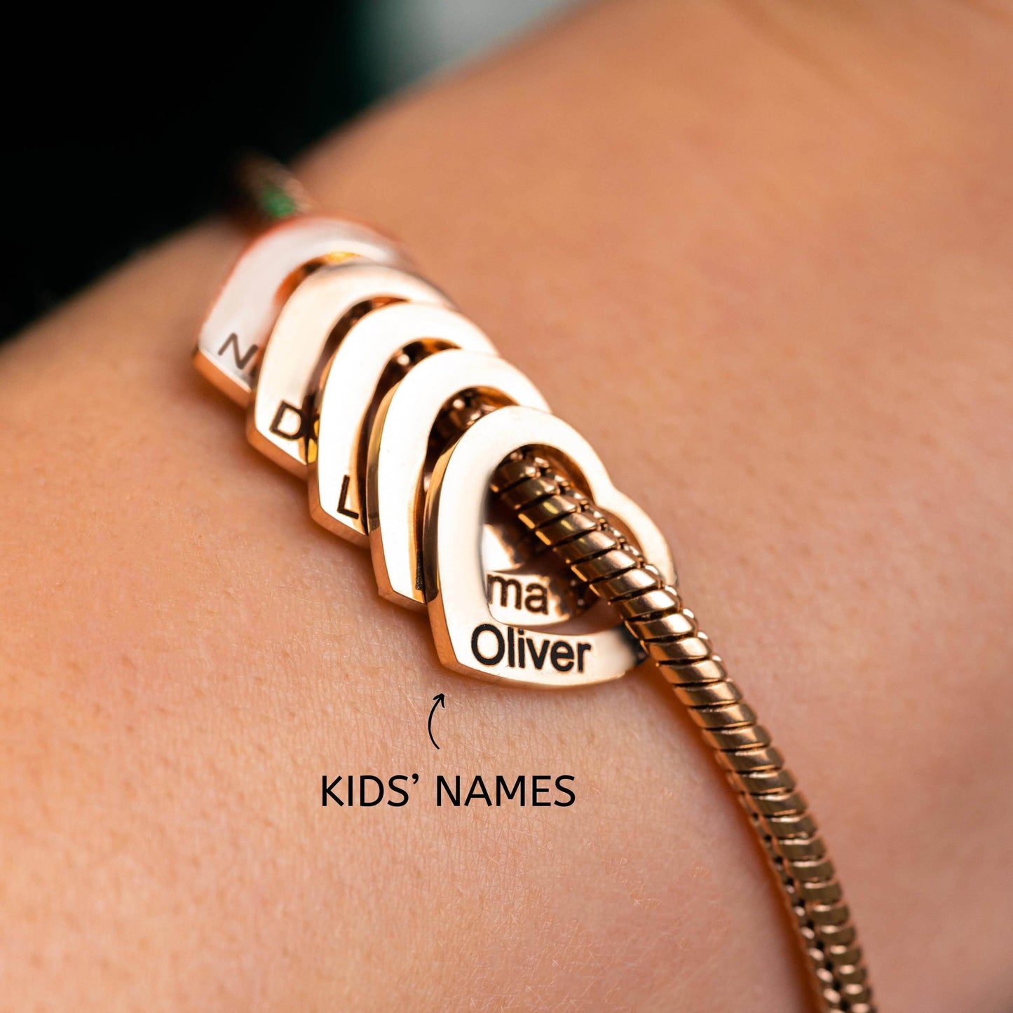 Custom Name Heart Bracelet - Add Up to 15 Names