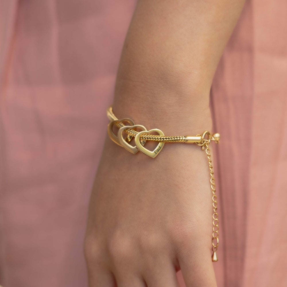 Custom Name Heart Bracelet - Add Up to 15 Names